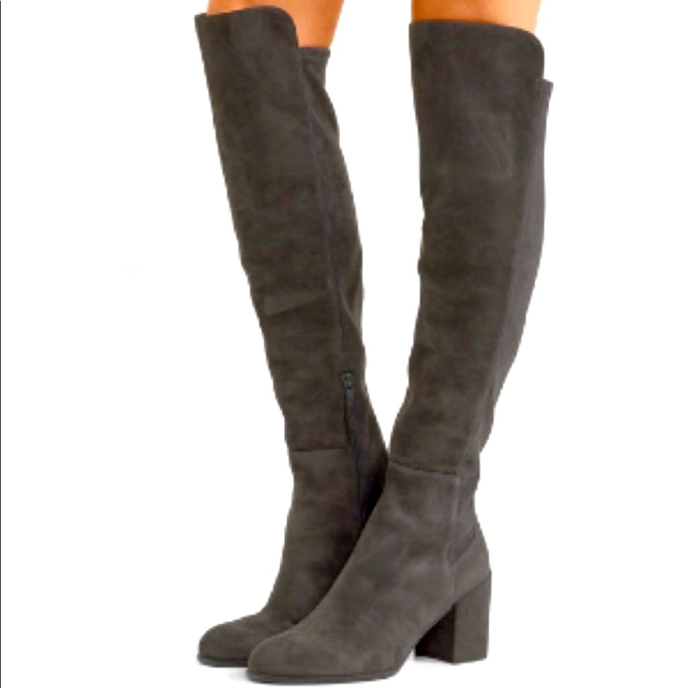 Stuart Weitzman Alljack Knee High Boots Slate Gray